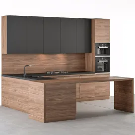 Kitchen Modern Wooden Black